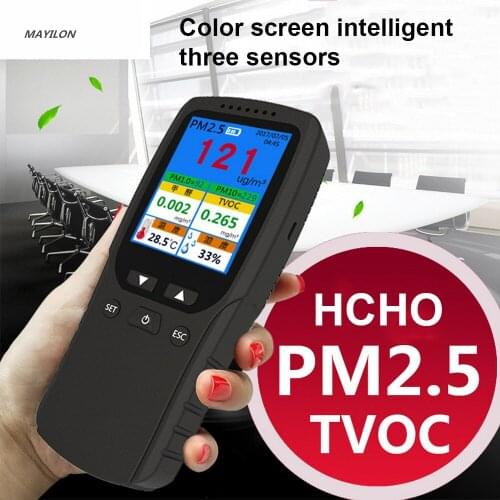 Indoor AQI Air Quality Monitor PM2.5 Gas Analyzer Detector Test Formaldehyde TVOC Volatile Organic Compound Gas Meter Tester