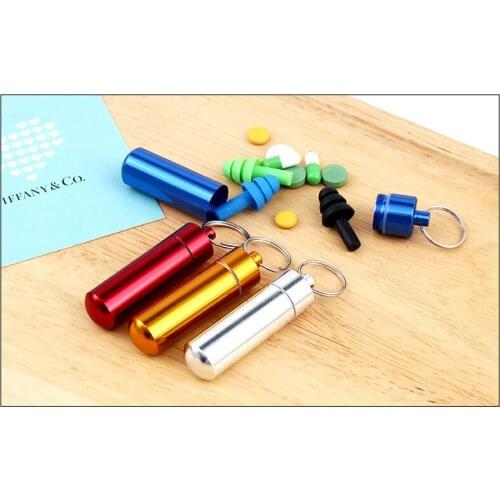 Waterproof Aluminum Pill Box Case Bottle Drug Holder Container Keychain Medicine Box Camping Equipment Camping Gadget