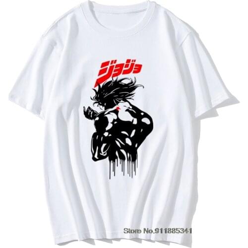 Japanese T Shirt Mens Dio Brando Jojo Tshirt Vintage Jojos Bizarre Adventure Anime Jjba Manga T-Shirt Camisa Tops Tees