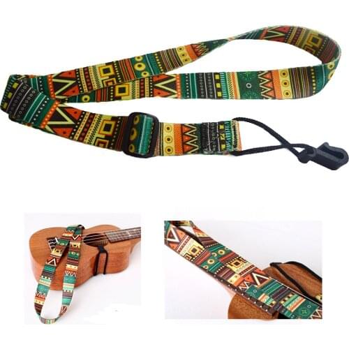 Colorful Ukulele Strap Pattern Design Adjustable Strap With Hook