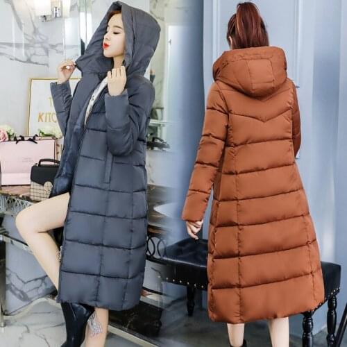 Women Basic Jacket Coat Female Slim Hooded Cotton Coats Casual Female Medium-Long Jackets