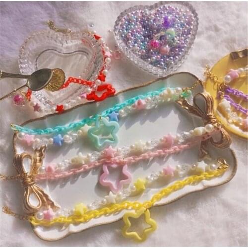 Lolita Girl Candy Color Star Pearl Bracelet Lolita Jewelry Accessories D142