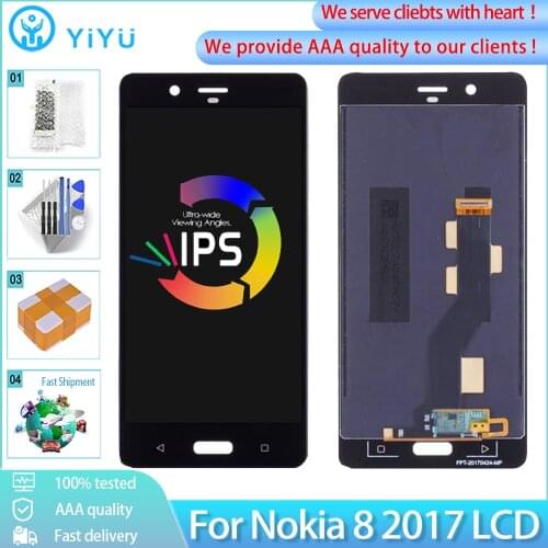 5.3" For Nokia 8 LCD Display With Touch Screen Digitizer Assembly Replacement For Nokia N8 TA-1004 TA-1012 TA-1052 Original LCD