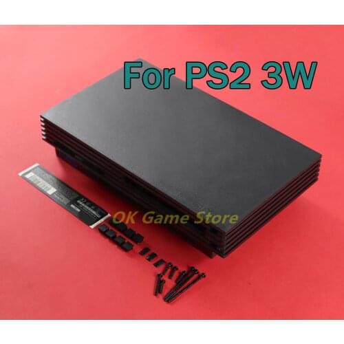 1Set Black Full Housing Shell Case for PS2 Slim 9W 90000 9000X Console Cover with sticker labels Repair Parts