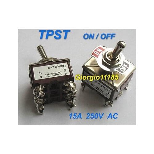 10pcs TPST ON/OFF Industrial Toggle Switches 301 triple pole single throw