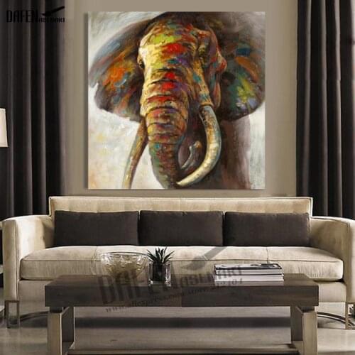 100% Handmade Animal Oil Painting Canvas Wall Paintings Abstract Elephant Picture Living Room canvas painting wall poster