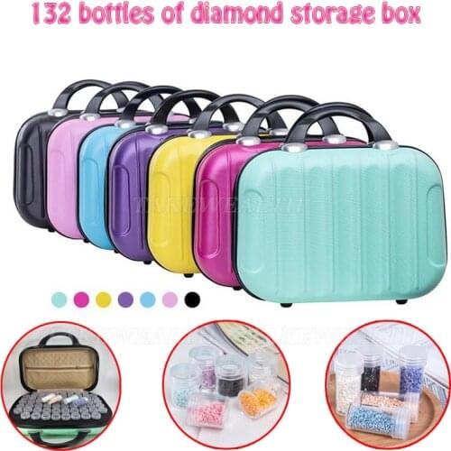 132 Bottles Diamond Painting Cross Stitch Accessories Tool Box Container Diamond Storage Full Square 5D Embroidery Mosaic