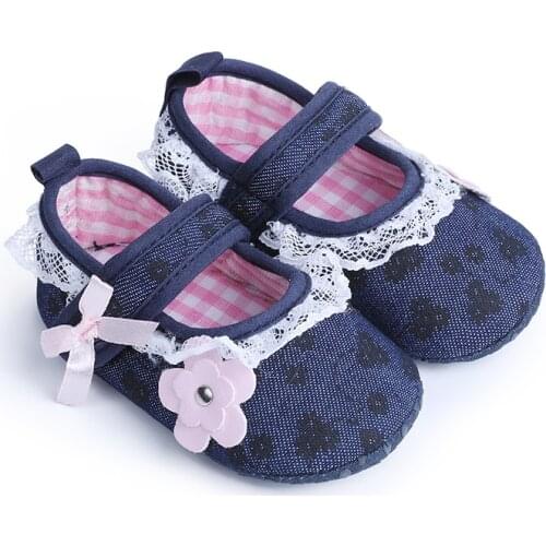 2021 Autumu Baby Shoes Cotton Newborn Girls Shoes First Walkers Princess Flower Baby Prewalker