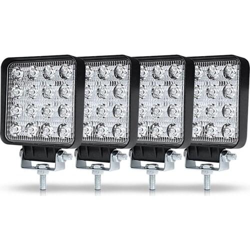 4pcs Car LED Bar Worklight 48W Offroad Work Light 12V Light Interior LED 4x4 LED Tractor Headlight Spotlight for Truck ATV