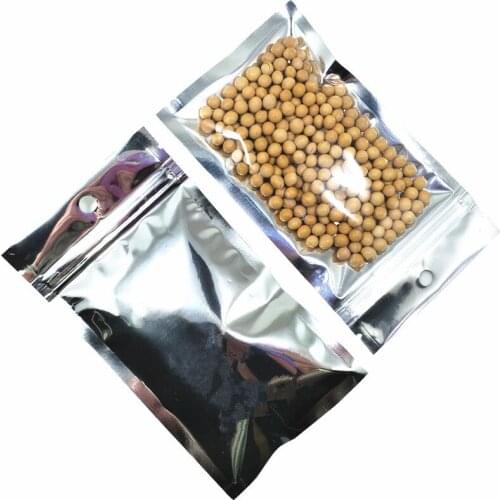 DHL Ziplock Mylar Pouch Smell Proof Plastic Front Clear Package Bag for Candy Zipper Self Seal Accessories Bags Hang Hole 800PCS