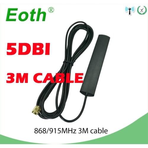868mhz Antenna 915mhz glued strip patch antenna GSM SMA-Male connector Aerial 3 meters Cable 868 mhz 915 mhz antena antenne