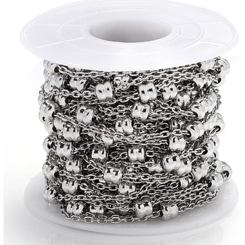 1meter 2mm Stainless Steel Chain Necklace Chains Beaded Chain Handmade Crafts Accessories Bracelet Chain for Jewelry Making DIY