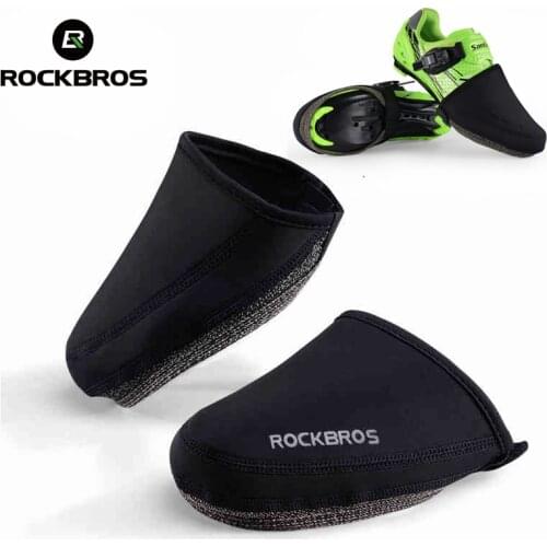 ROCKBROS Cycling Shoes Cover Windproof Abrasion Resistant Fabric Keep Warm Half Overshoe MTB Road Bicycle Shoe Covers Black