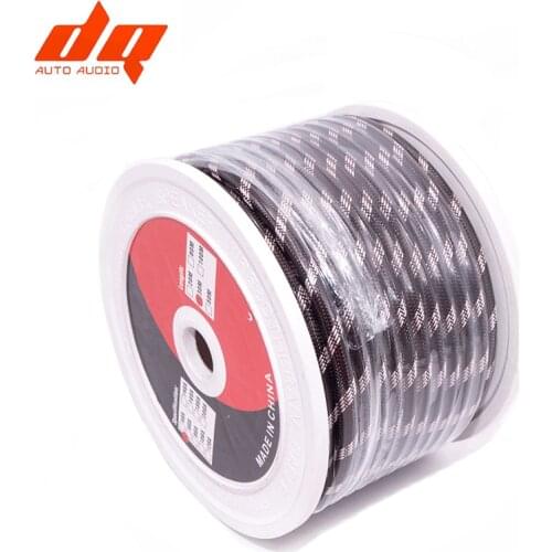 6Ga Pure Copper Power Cord OFC Braided Tin Plating Car Subwoofer Amplifier Audio Cable Snake Skin Flame Retardant Braiding Tube