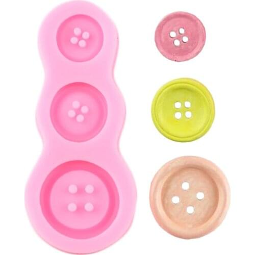 Buttons Silicone Mold Cupcake Topper Fondant Cake Decorating Tools Cake Border Chocolate Gumpaste Moulds Candy Resin Clay Molds