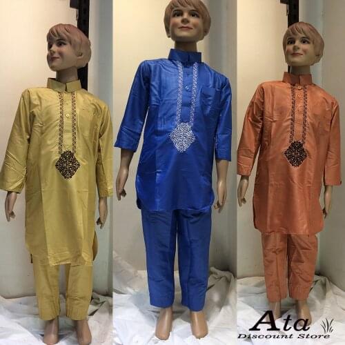 Two Pieces Set Jubba Jubba Thobe For Children Boys Qatari Abaya Saudi Dubai Pakistan Baby Robe Satin Embroidery Muslim Prayer