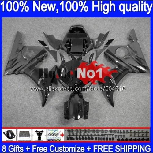 Body For YAMAHA YZF600 YZF R6 600CC YZF 600 R 6 CC Grey&flames 5MC.52 YZF-600 YZF-R6 2003 2004 2005 YZFR6 03 04 05 Fairings