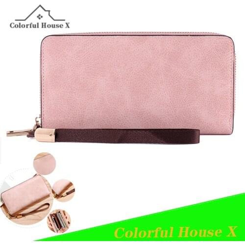 Wallet Female New Style Single Zipper Multi-Function Retro Large-Capacity Wallet Mobile Phone Bag Cosmetic Bag Organizer Black