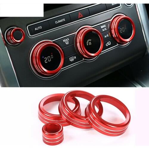 For Range Rover Sport Vogue 2014-2017 Red Air Conditioning Knob Ring Trim