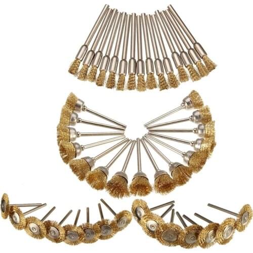 45pcs 9pcs 3pcs Brass Brush Wire Wheel Brushes Die Grinder Rotary Electric Tool For Engraver