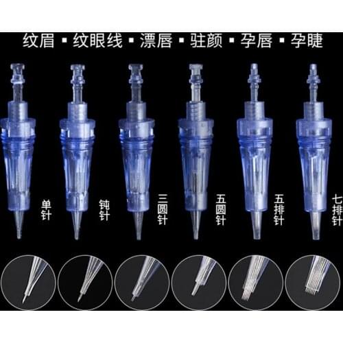 Microblading 10 pcs electric pen derma needles cartridge for 1/3/5/7 dr. a1 a6 pen tattoo needles needle tips