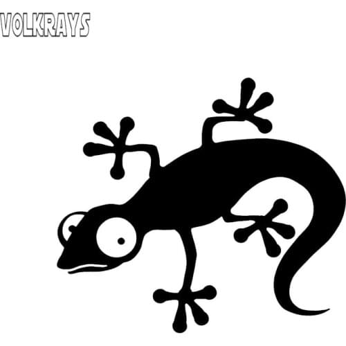 Volkrays Fashion Car Sticker Coolest Lizard Chameleon Gecko Accessories Reflective Sunscreen High Quality Vinyl Decal,11cm*13cm