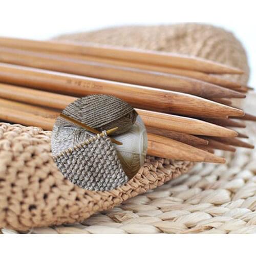 Fashion 25cm Carbonized Bamboo Knitting Needles DIY Knitting Tools Sewing Accessories Weave Straight Crochet Hooks