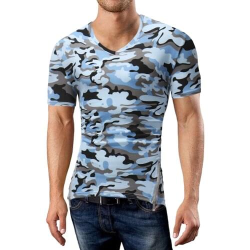 Phertiful 2018 New Fashion Brand Men Clothes Short Sleeve Camouflage Slim Fit T shirt Men Cotton T-shirt Casual T-shirts 5XL