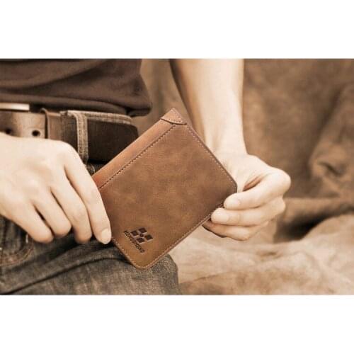 Men Wallets Short Vertical Fashion PU Leather High Quality Male Bifold Multi-slot Money Credit Card Holder Clutch Purse
