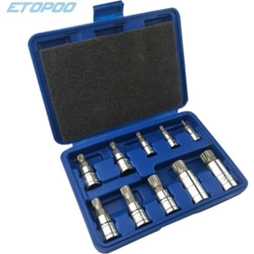 12 Point MM Triple Square Spline Bit Socket Set For Tamper-Proof Lug Nuts, Cylinder Head Bolt 1/4-Inch 3/8-Inch 1/2-Inch Drive