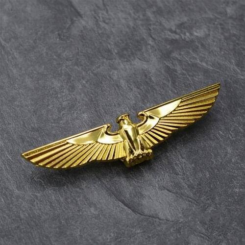 German Deutsche Eagle Pin Metal Badge Medal Brooch Gold