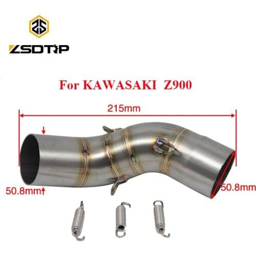 ZSDTRP Motorcycle Stainless Steel Front Mid Exhaust Link Pipe Full System Connect for KAWASAKI Z900