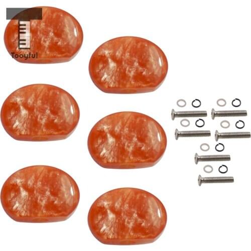 Tooyful 6 Pcs Plastic Guitar Tuning Pegs Keys Tuners Machine Heads Replacement Button Knobs Handle Cap