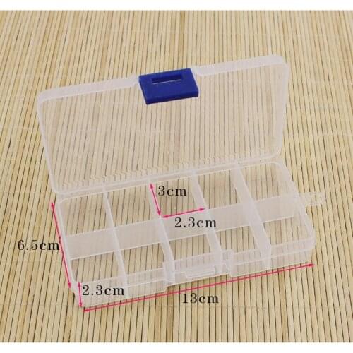 By ems or dhl 500pcs high quality 10 Grid Transparent Plastic Tablet Pill Box