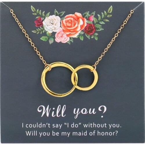 Bridesmaid Maid of Honor Honour Wedding Chain Necklaces Women Men Unisex Jewelry Best Friends Gift Drop Shipping