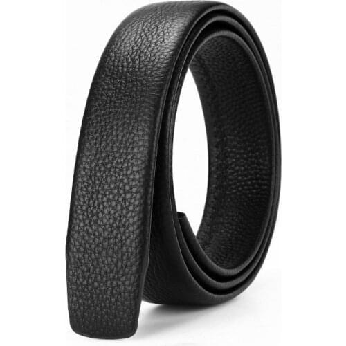 Mens no Buckle 3.5cm Wide Genuine Leather Automatic Belt Body Strap Without Buckle Belts Men Good Quality Male Belts