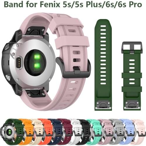 Sport Silicone Band for Garmin Fenix 6S Watchband 20mm Sport Watch Strap for Fenix 5s Plus/ Fenix 6S Pro/ D2 Delta S Smartwatch