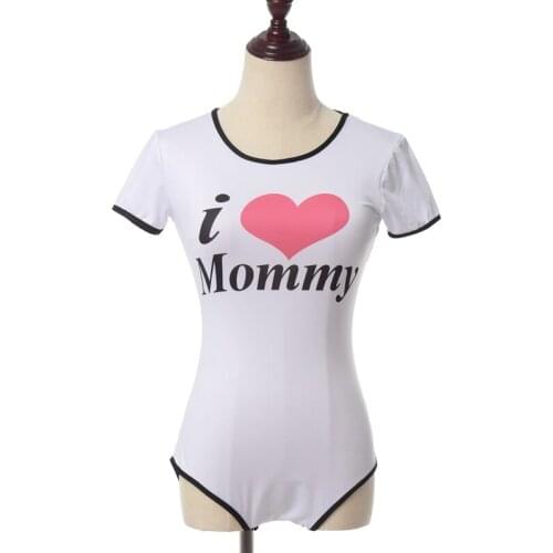 Women Girls Sexy Slim One Piece Swimsuit Dress Jumpsuits Romper Onesie Pajamas I Love Mommy