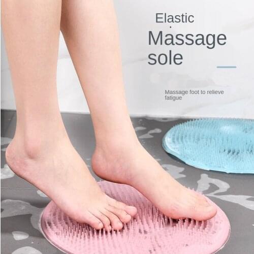 Silicone Bath Mats Shower Back Brush Massager Bath Foot Brush Dead Skin Anti Skid Pad Bathroom Mat Set