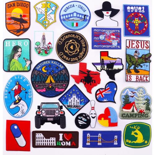 Outdoor Badges Embroidered Patches On Clothes Jacket Jeans Applique For Clothes Accessories Iron On Patches For Clothing DIY