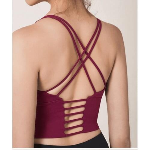 2020 Sexy Fitness Summer Tank Back Cross Women Hollow Out White Crop Tops Female