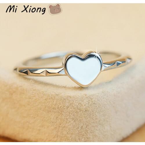 Mi Xiong s925 sterling silver unique craftsmanship heart-shaped ring elegant charm ladies anniversary engagement brand jewelry