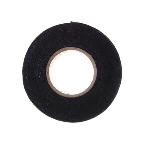 1Roll Wiring Harness Tape Strong Adhesive Cloth Fabric Tape For Looms Cars 19mm x 15M 15mx9mm Black Color