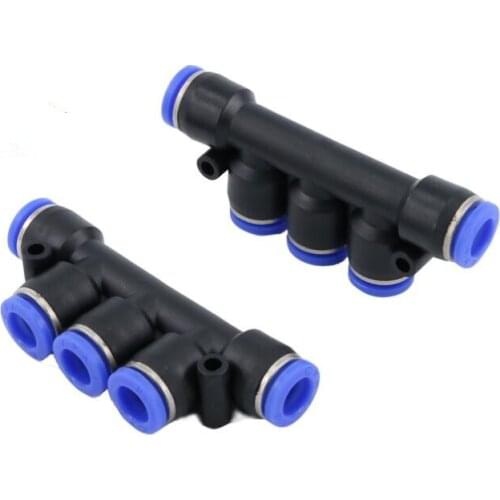 10PC PKG6-4 PKG8-6 PKG10-8 PKG12-10 Tube O/D 4mm-12mm Five Way Different Ports Plastic Pneumatic Quick Connector Push In Fitting