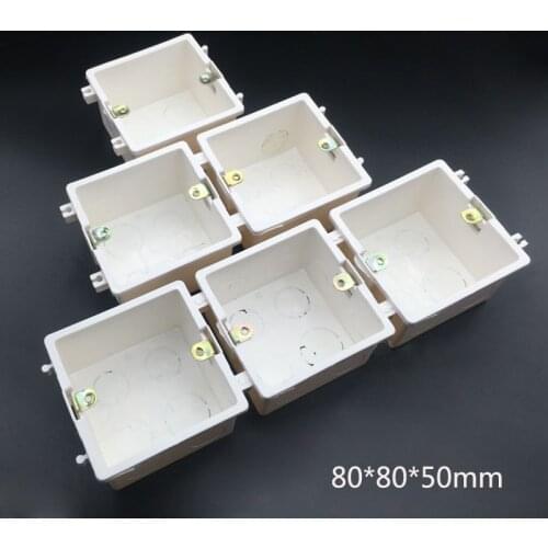 10pcs Universal 86 Type Splicing Cassette Concealed Junction Box Wall Mount Switch Socket Dark Box Secret Stash 80*80*50mm