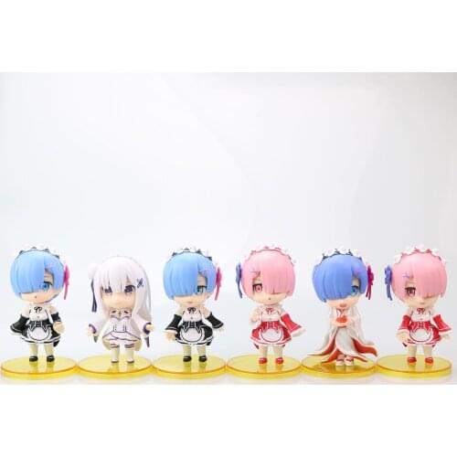 10cm 1pc Random Re:Zero Starting Life in Another World Rem Doll Model Figure Xmas toys Gift Mini Rem Ram Emilia Doll Mini Figure