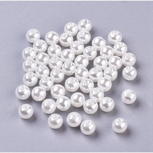 100pcs 6mm Plastic Acrylic Round Imitation Pearl Ball Spacer Beads for Jewelry Making DIY Earrings Necklace Bracelet