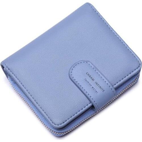 2021 Fashion Short Zipper Buckle Ladies Coin Purse High Quality PU Leather Wallet New
