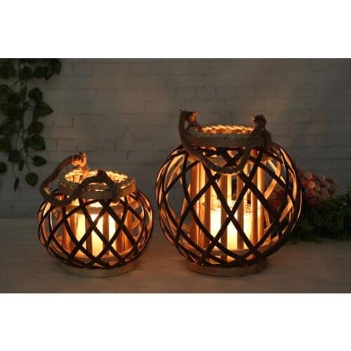 2017 natural wicker Christmas lantern pendant household adornment lantern candlestick creative furnishing articles by hand