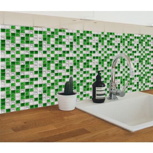 25pcs Self Adhesive Waterproof Wall Stickers Tiles Sticker DIY Home Bathroom Kitchen Decorations 10x10cm 15x15cm